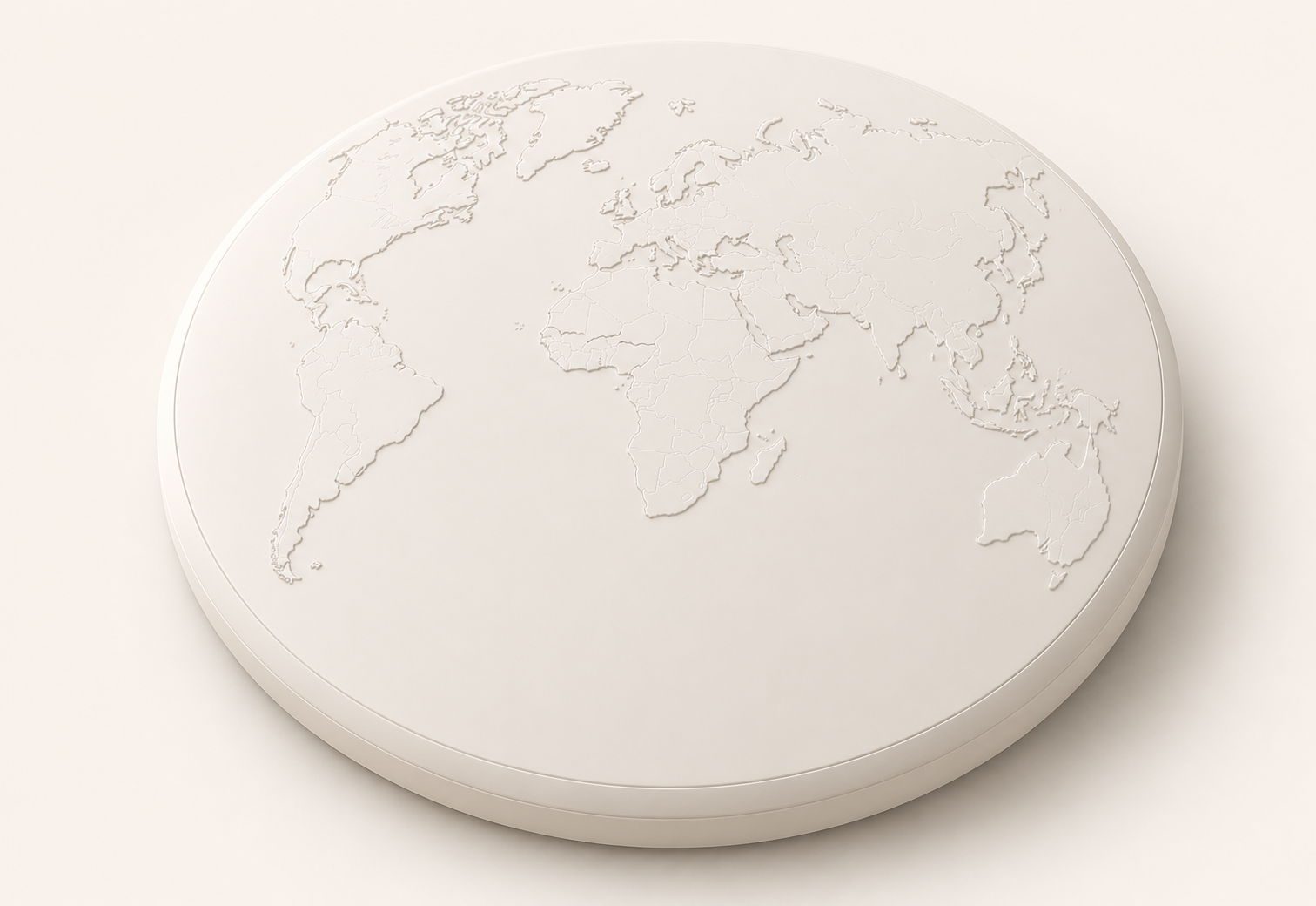 Sculpted world map connection surface